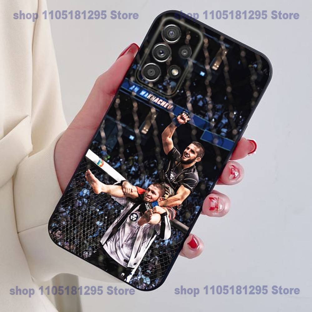 P4P Islam M-Makhachev Handyhülle Für Samsung S24,21,22,23,30,Ultra,20,Plus,Note,10,9,Schwarze weiche Silikonhülle
