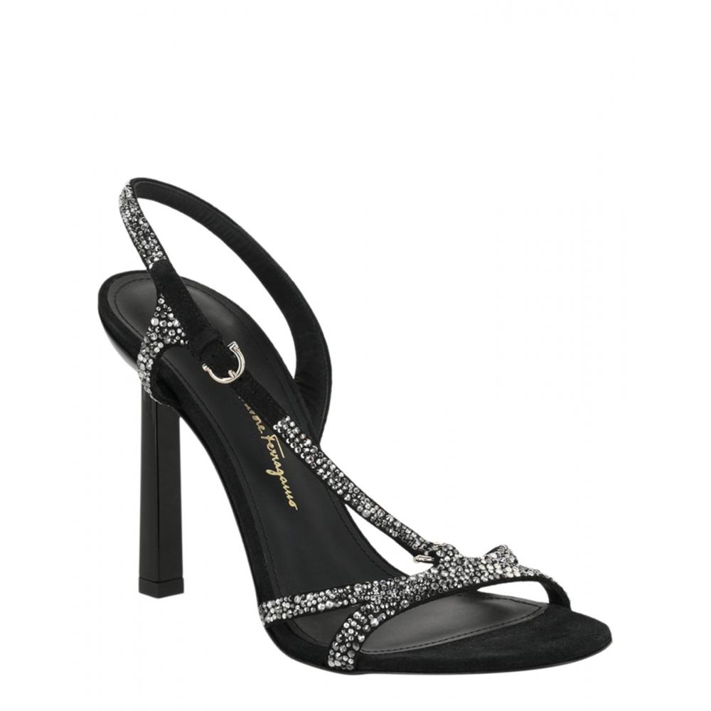 Salvatore Ferragamo Jole X5 Crystal Embellished Heels Black