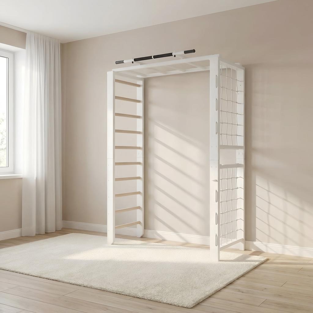 Wall Bars With Climbing Net And Metall Pull Up Bar