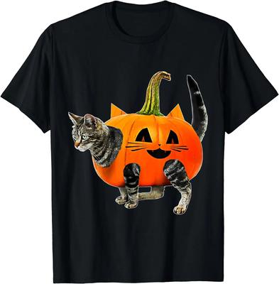 Funny Halloween Jack-O-Lantern Pumpkin Cat Shirt for Unisex T-Shirt for Unisex Women Graphic T Shirts Unisex Clothing Shirts for Unisex