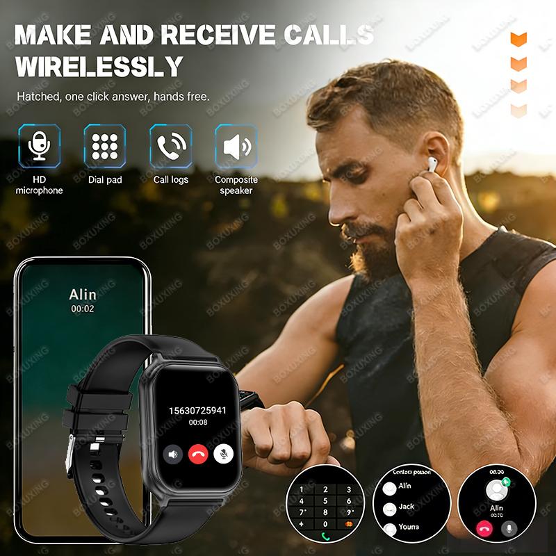New Smart Watch Men 1.83'' AMOLED Screen 700MAH Outdoor Sports IP68 Waterproof Heart Rate GPS Grack Bluetooth Call Smartwatches
