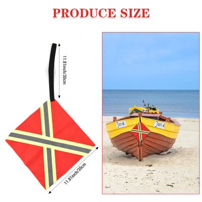 4pz Bandiera di Sicurezza da Viaggio per Kayak Canoa Riflettente Bandiera di Avvertimento con Fettuccia per Kayak SUP Canoe