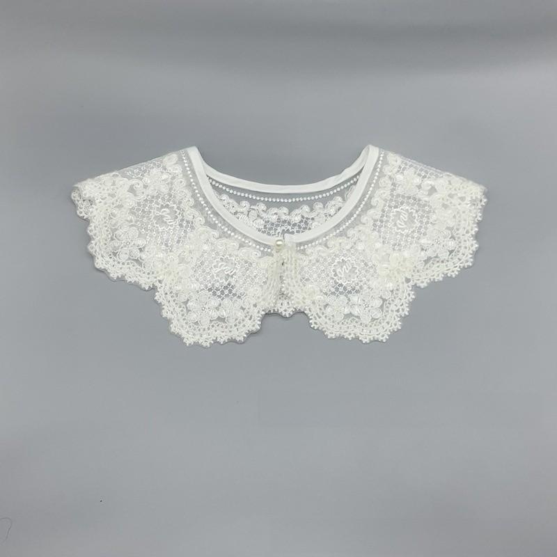 Wool Winter Coat Collar With Embroidered Floral Design For Adults Fashion Accessory