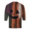 Men's Halloween Printed  Collar Three-Quarter Sleeve