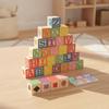 Wooden Letter Number Block Set Tactile Matching Game Smooth for Preschoolers