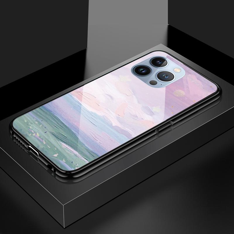 Tempered Glass Phone Case For OPPO Reno13 Reno14 Realme 11 12Pro 14 GTNeo6 C21Y C53 C75 OnePlus Nord2 NordCE3Lite Soft Edge Shockproof Smooth Shell