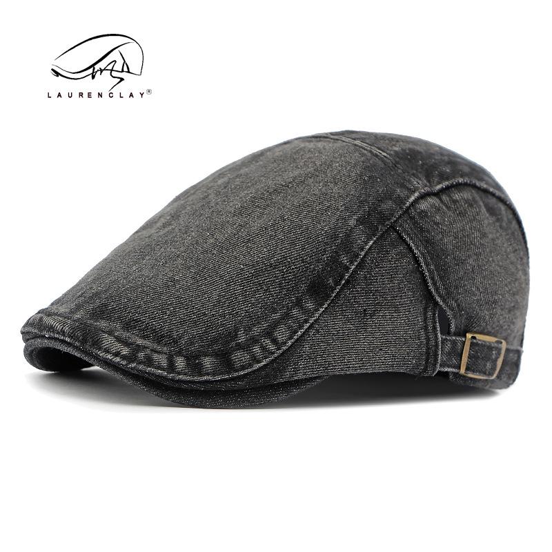 Unisex Korean Style Cotton Denim Beret - Retro Duckbill Newsboy Cap