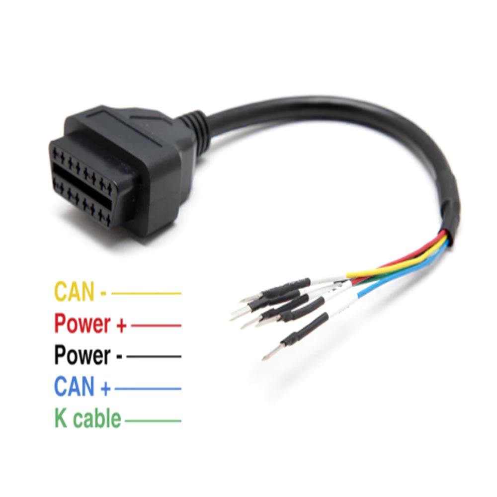 16pin OBD OBD2 Female K Line Can Line Jumper Tester Connector Diagnostic Cable Universal K+CAN OBD2 Cable for Vehicles