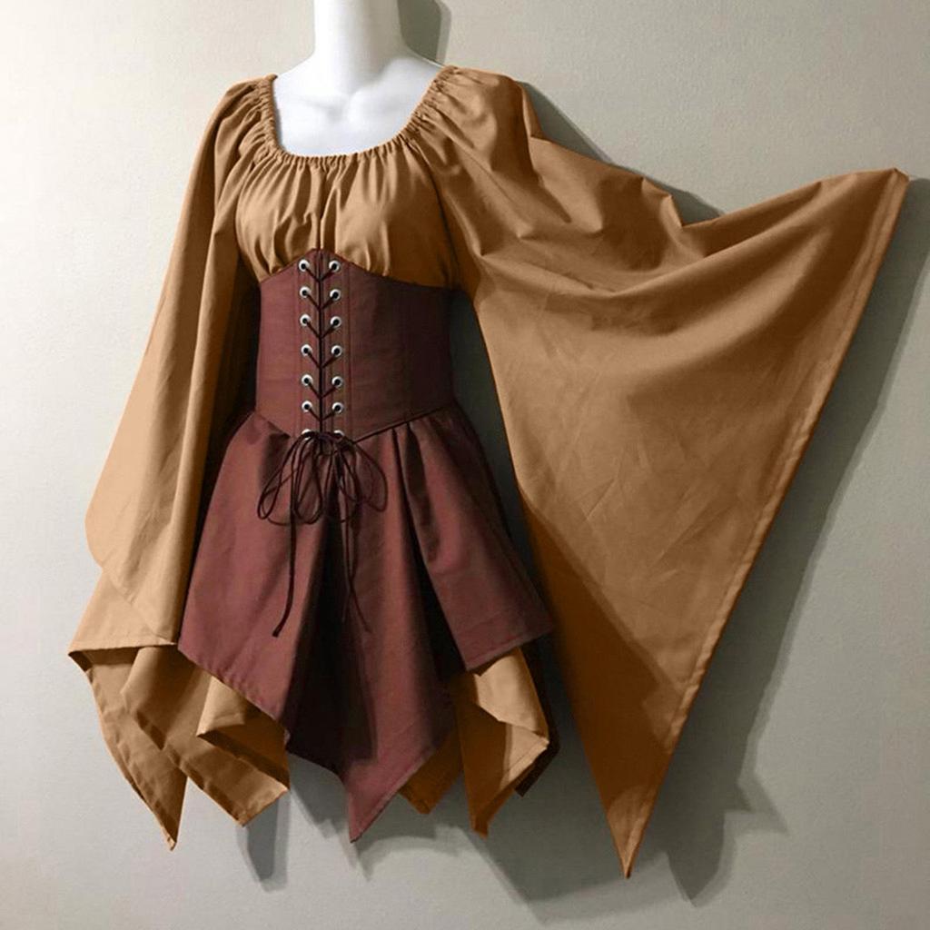 Renaissance Medieval Long-Sleeved Women's Festival Dress