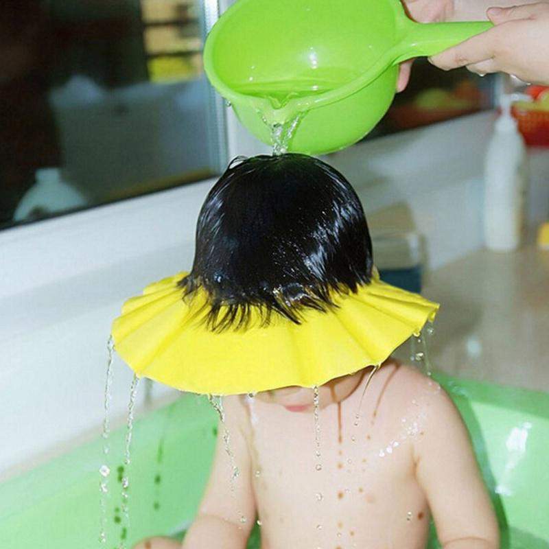 1PCS Soft Adjustable Baby Shower Cap Protects Children's Hair Shower Cap From Water and Water