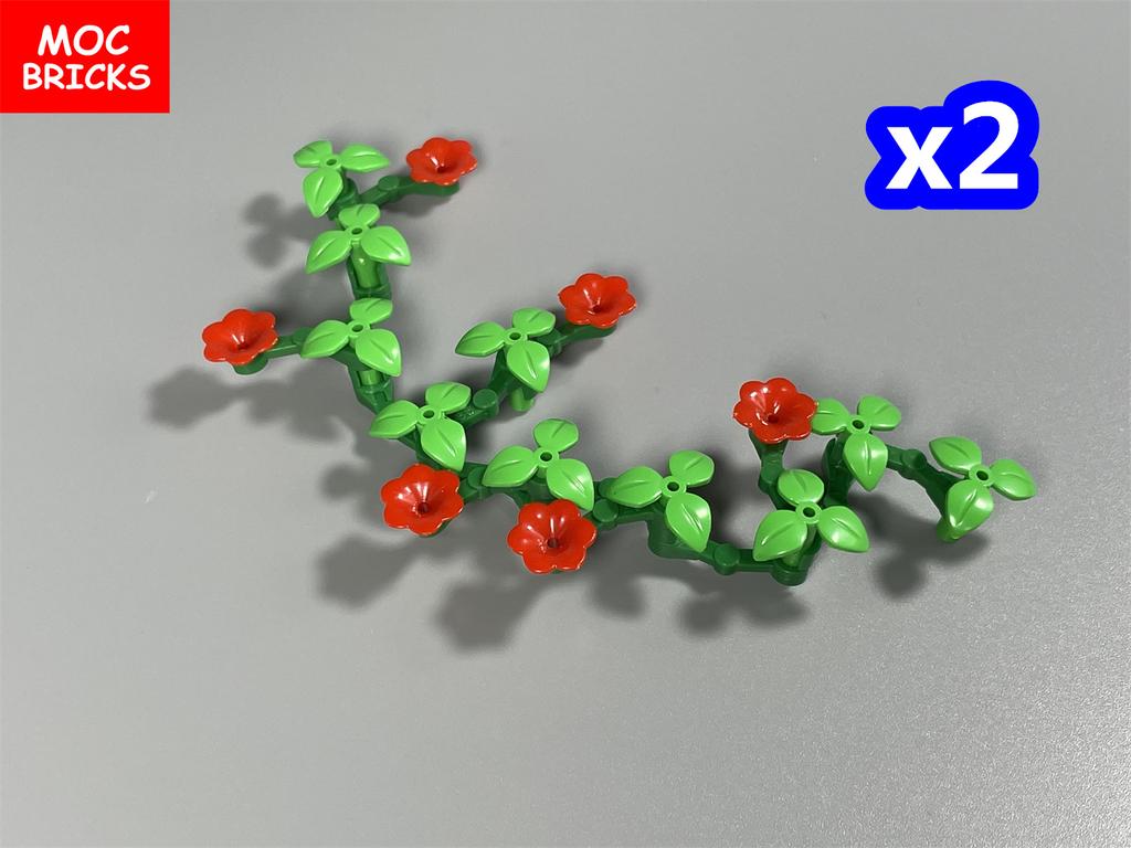MOC Blocks Flower Morning Glory Bushes Vine DO IT YOURSELF Wall Home Plant Garden City Decor Assembled Particles Dolls Children Playthings
