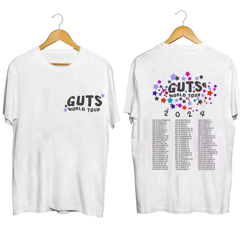 Guts Olivia World Tour 2024 Shirt, Vintage Olivia Guts Tour Shirt Unisex T-Shirt L
