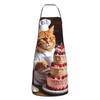 Cute Chef Cat Baking Apron Chef Cooking Tablier Waterproof Bib Kitchen Cleaning Pinafore for Women Men Gardening