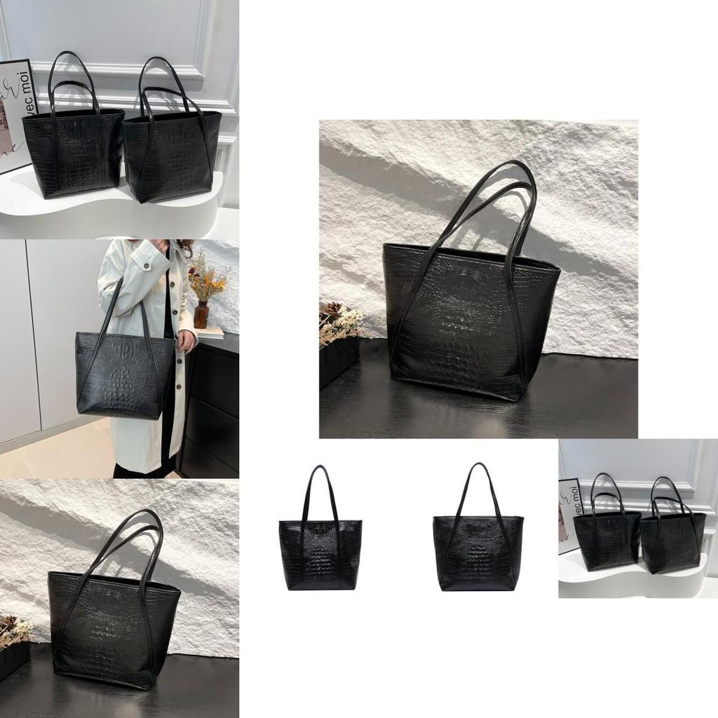 Elegant Medium Sized Crocodile Print Shoulder Bag For Women Featuring Double Straps