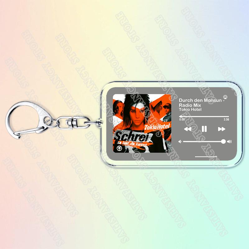 Portachiavi Musicali Tokio Hotel per Donne Accessori Borsa Automatico Schrei Monsoon Tom Bill Kaulitz Canzoni Portachiavi Gioielli Regali per Fan