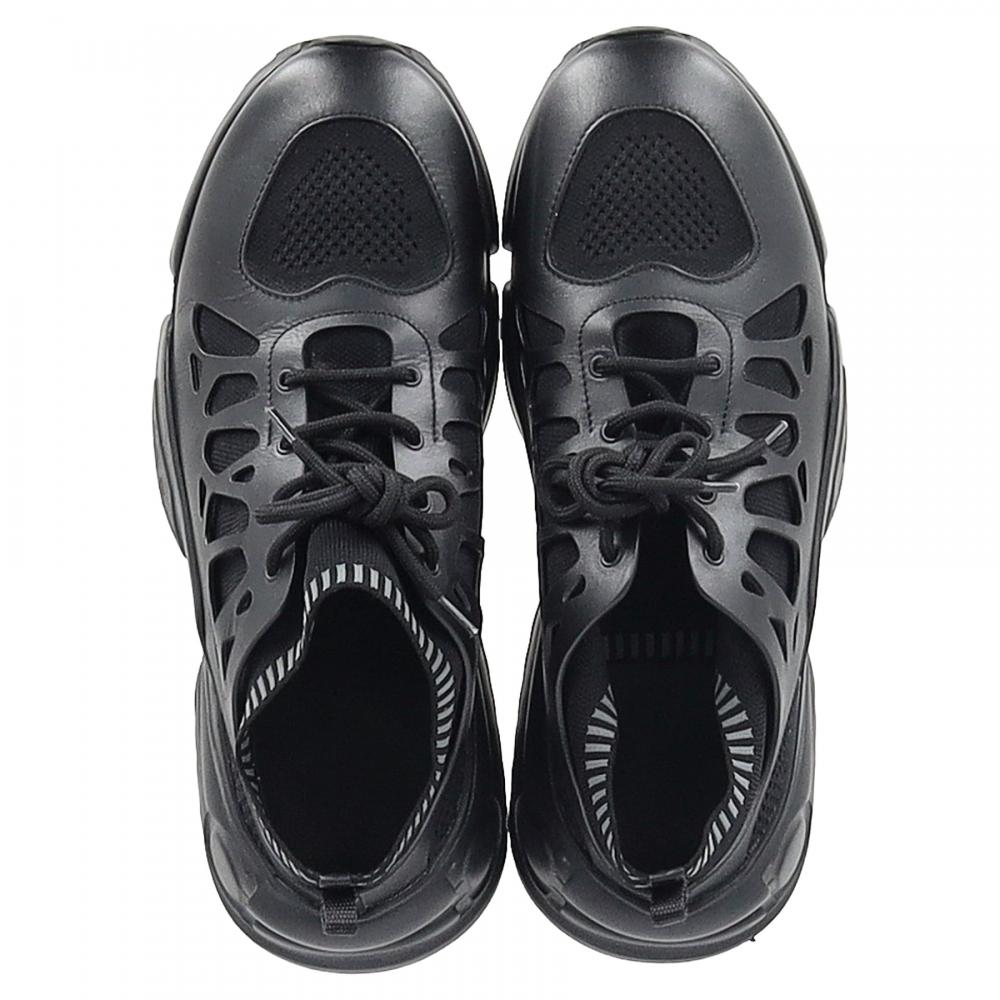 Salvatore Ferragamo RaInTop Low Top Sneakers In Black Mixed Media Black