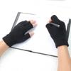 Black Short Half Finger Fingerless Knit Gloves Solid Color Half Finger Knitted Mitten Autumn Winter Outdoor Motor Driving Gloves