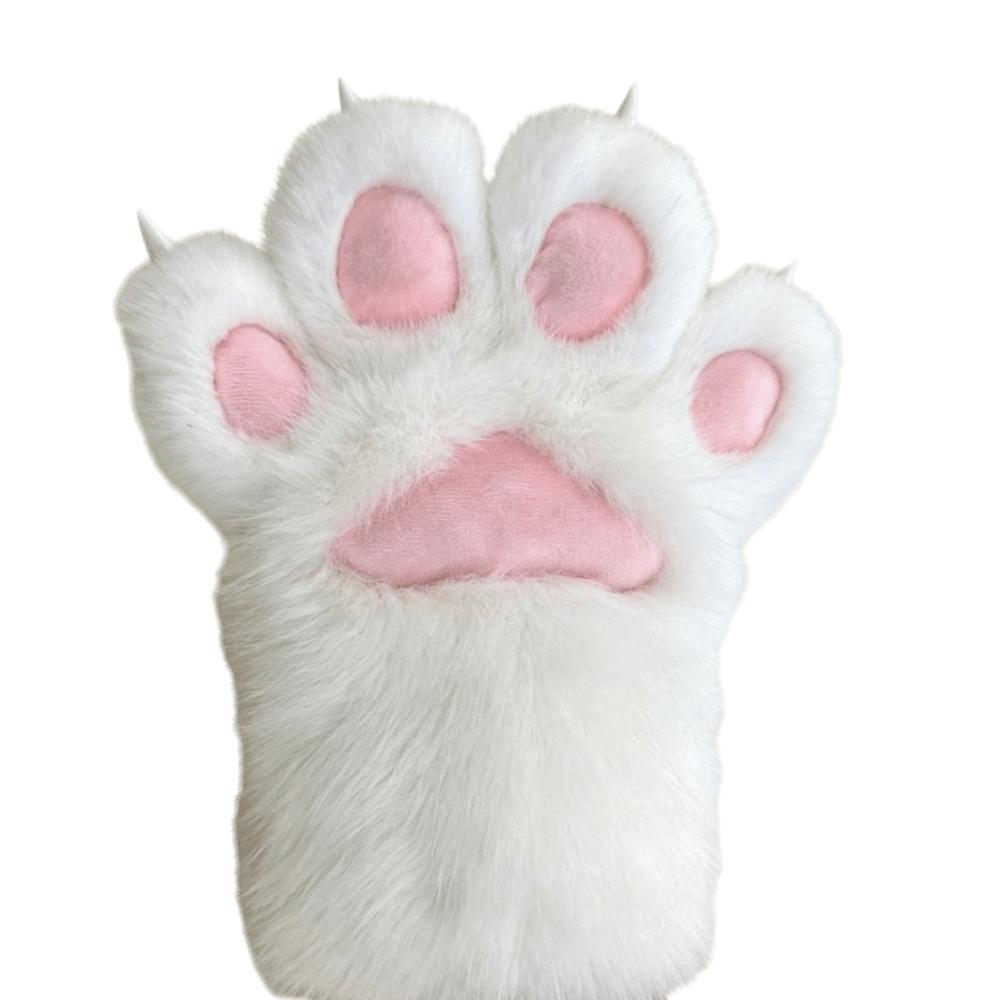 Kawaii Thicken Beast Claw Glove Warm Furry Cosplay Costume Gloves Cosplay Props Plush Cat Paw Gloves Party