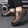 Fashion Business Thick Soled Men's Leather Shoes Retro Casual Style Office High Quality Adult Formal Shoes Black Brown Lace-up New