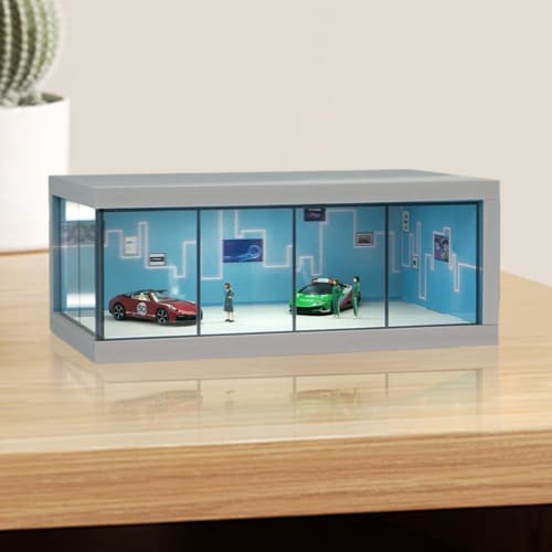 Illuminated LED Display Case, Car Model Display Cabinet | 1/64 Scale Model Car Display Cabinet | Vehicle Toy Organizer, Space-Saving Display Case with
