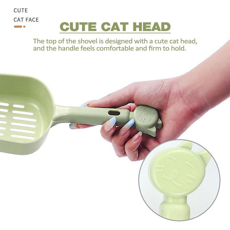 Cat Scooper For Litter Box Cute Thickened Hollow Litter Scoop Poop Sifting Ergonomic Sifter For Homes Pet Stores Living Rooms