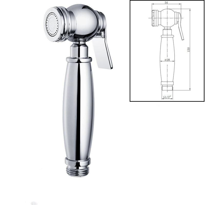 Brass Vintage Spray Gun Kitchen Pull-Out Flush Head Bathroom Toilet Companion Booster Flusher