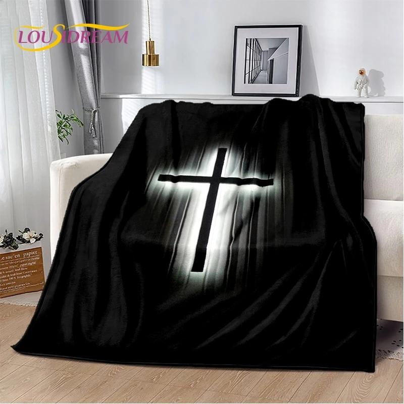 3D Pray Holy Bible Cross Jesus Soft Flannel Blanket for Bed Bedroom Sofa Picnic,Throw Blanket for Cover Outdoor Leisure Nap Gift