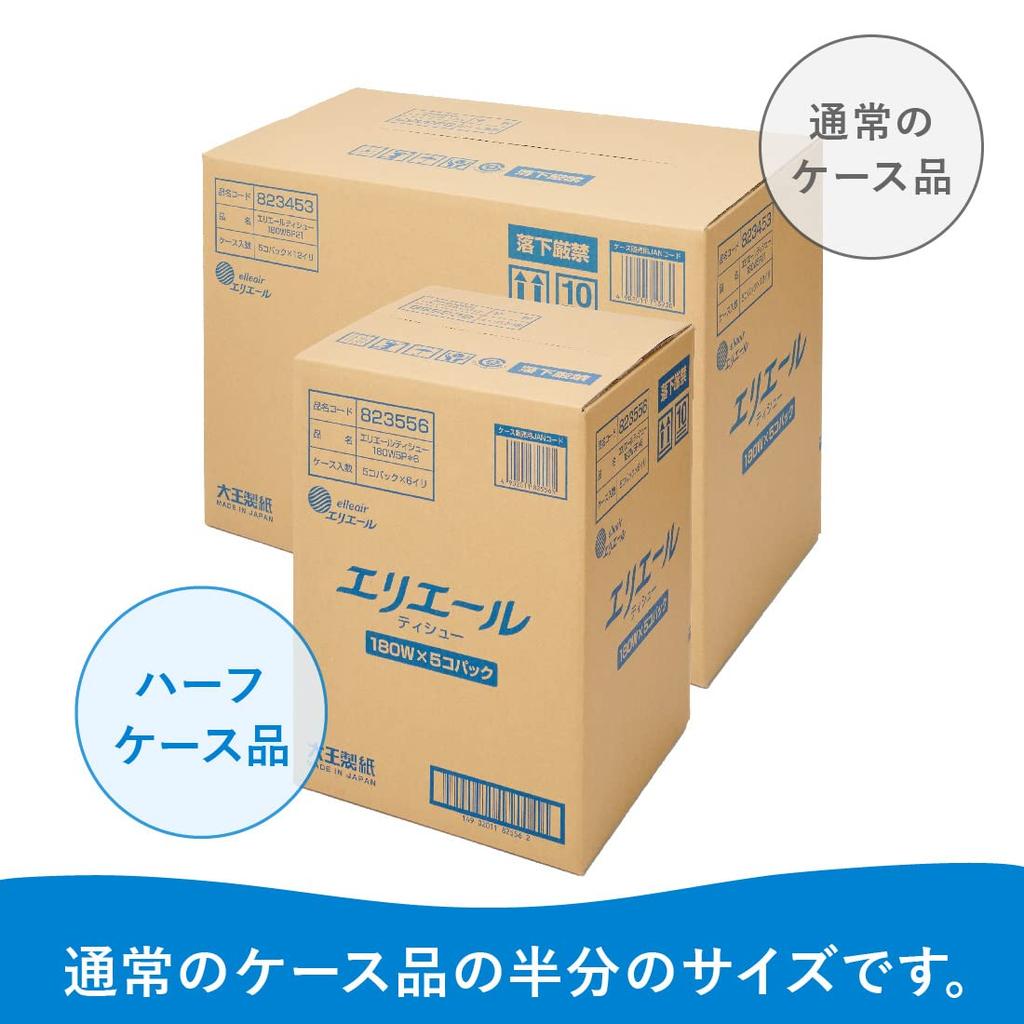 Elleair Box Tissue 180 Pairs X 30 Boxes Boxes X 6 Pulp (5 Packs) 100% [half Case]