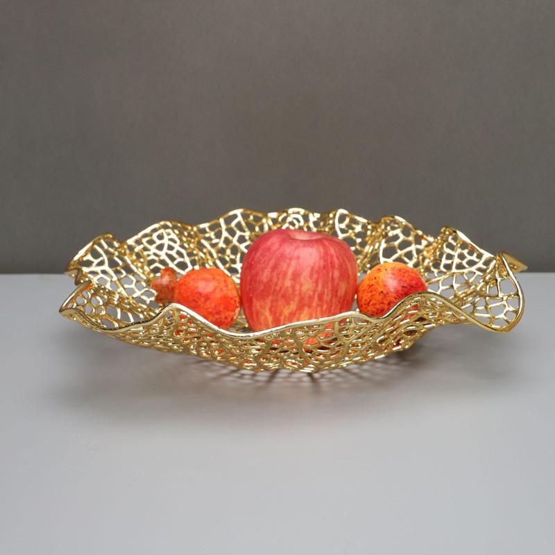 Modern Art Metal Palm Tray, Irregular Fruit Tray, Snack, Jewelry Storage Tray, Living Room Coffee Table Decoration Ornament