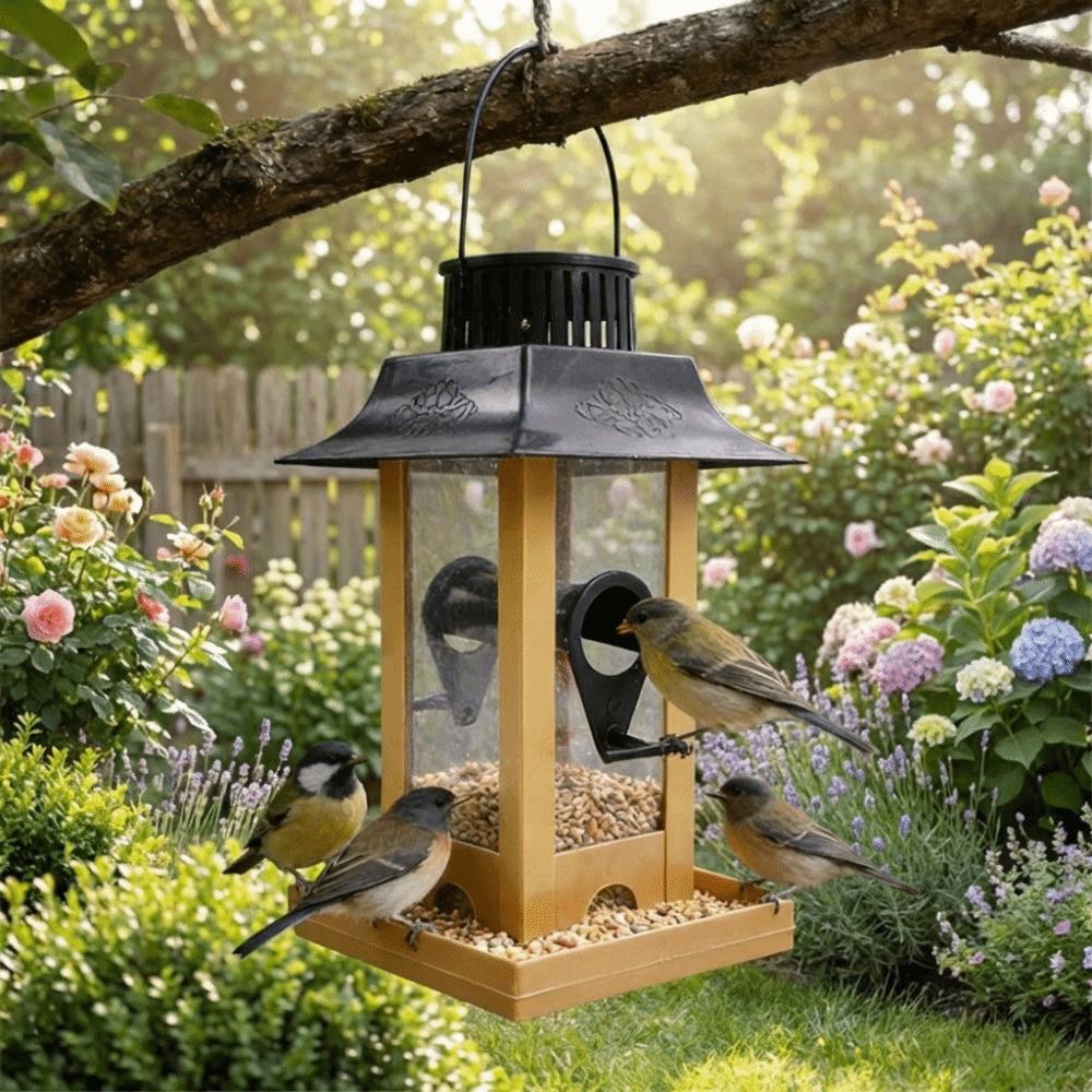 Rain-Resistant Hanging Bird Feeder Windproof Bird Food Container Bird Feeding Station  Yard
