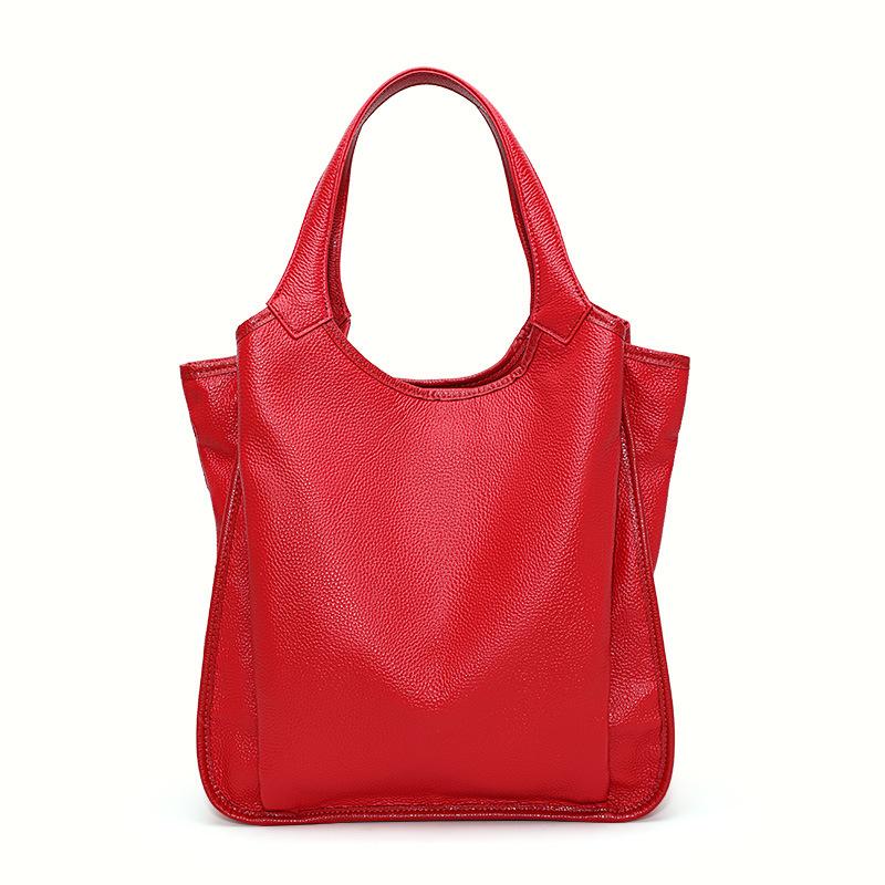 Large Capacity Tote Bag New Top Layer Cowhide Handbag Fashionable Versatile and Fashionable Shoulder Bag for Women