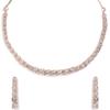 Zestaw biżuterii Klasyczny styl AD/amerykański Diamentowy wysadzany Różowym Złotem Ręcznie robiony Zestaw naszyjników w kształcie okręgu dla kobiet i dziewcząt