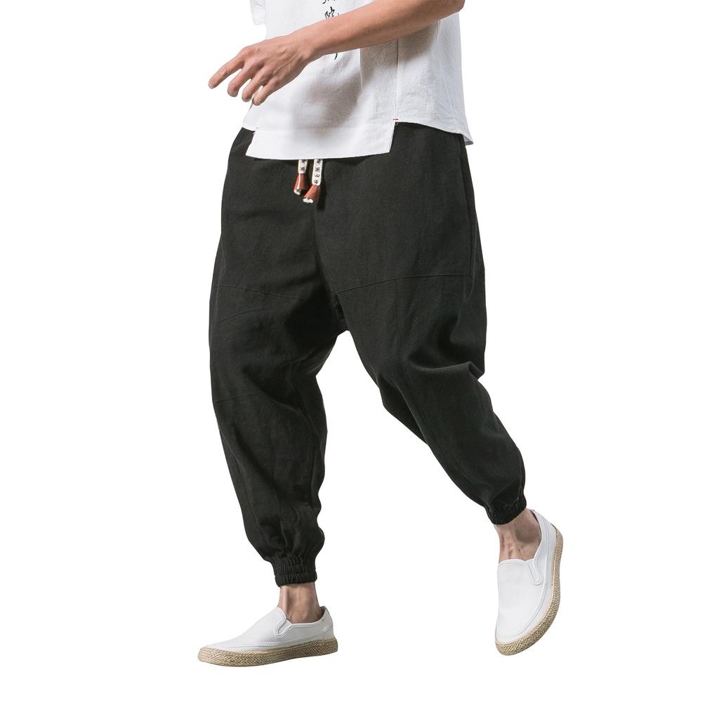 Men's Cotton And Linen Casual Pants, Harun Pants, Oversized Loose Pants