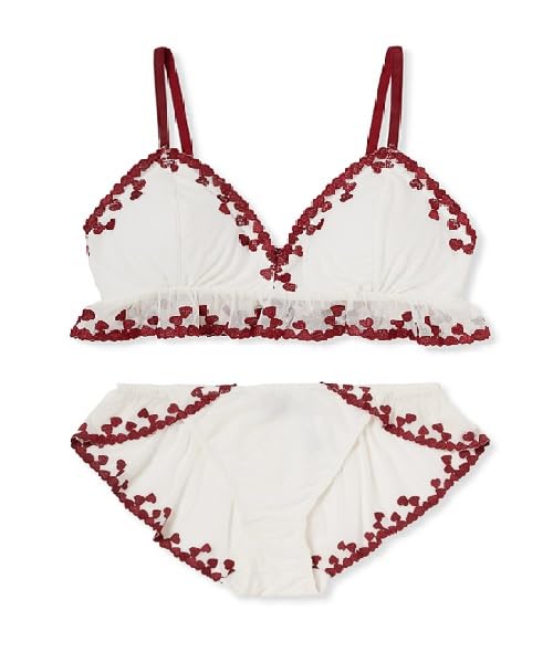 

Gelato Pique Valentine Heart Embroidered Bra Panty Set PWCT251249 CRM F & (Boxed) Women s