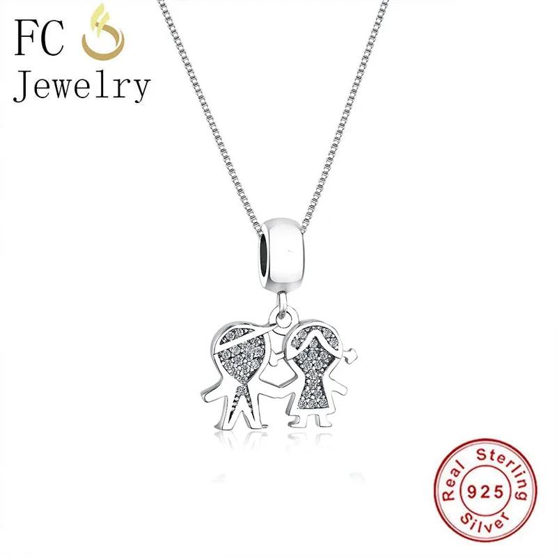 FC Jewelry Fit Original Pan Charms Bracelet Authentic 925 Silver Little Boy Girl Son Daughter Bead Pendant For Women Berloque