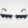 Trendy Love Heart Shaped Rimless Sunglasses UV400 Fancy Accessories Party Shades Eyewear Metal Frame Sun Glasses Women Men