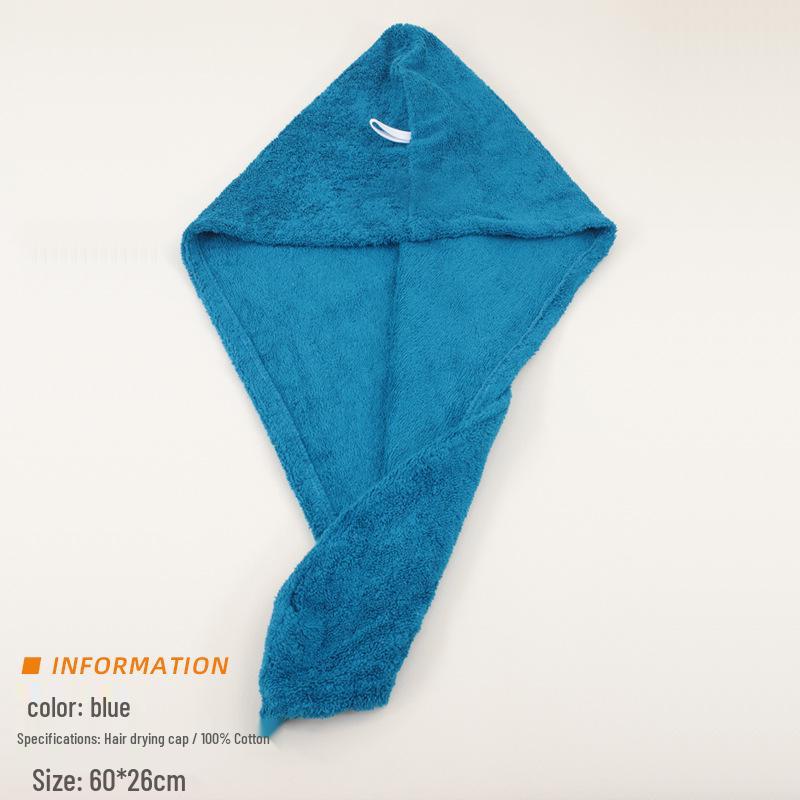 Quick-Drying Cotton Hair Cap for Women & Kids - Super Absorbent, Thick Shower Cap/Towel