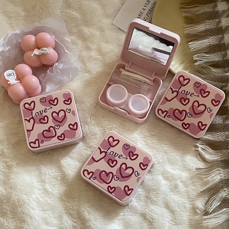 Contact Lens Case For Girls Portable Mini Contact Lens Box Contact Lens Container Soak Storage Kit A1