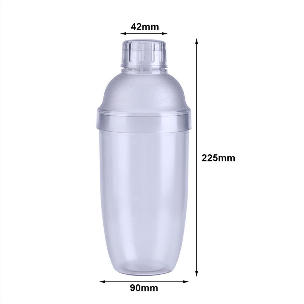 Three-piece Structure Cocktail Shaker Plastic Bar Cup Saving Space Shaking Vessel Household
