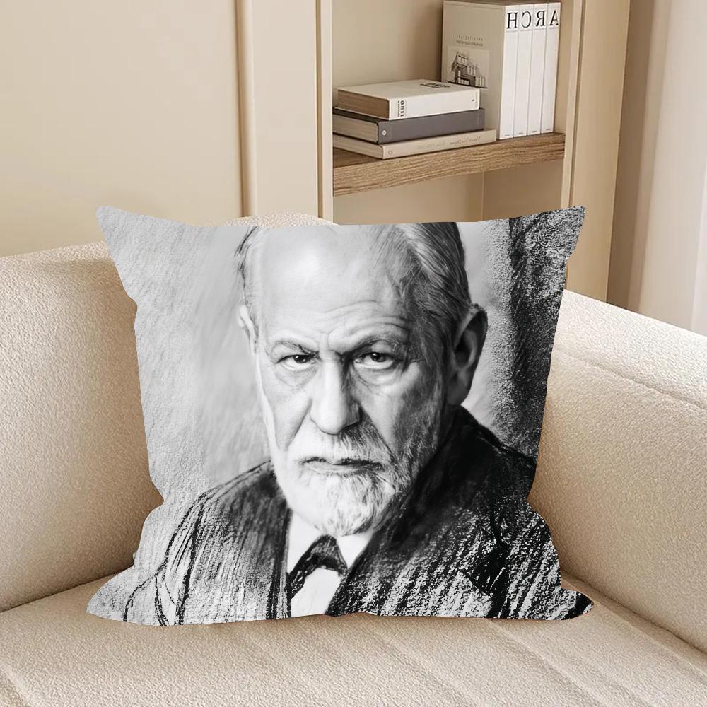 Sigmund Freud Founder Of Psycho Analysis Pillow Case Square Double-Sided Printing Short Plush Sofa Cushion Cover Bedroom Bedside