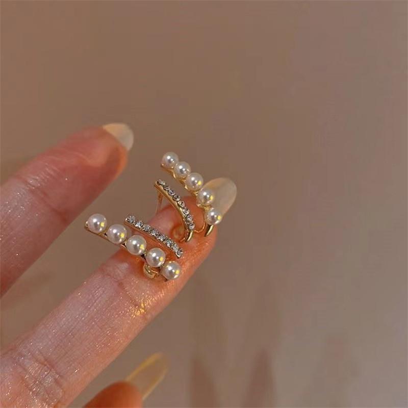 New Fashion Korean Oversized White Pearl Drop Earrings for Women Girls Bohemian Golden Round Zircon Wedding Earring Jewelry Gift