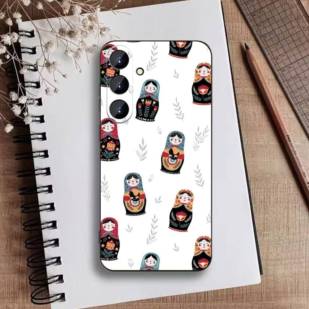 

T-Russian Dolls Matryoshka Phone Case For Samsung Galaxy A73,21,22,32,71,53,52,51,80,5G Soft Black Cover Samsung a30 a20