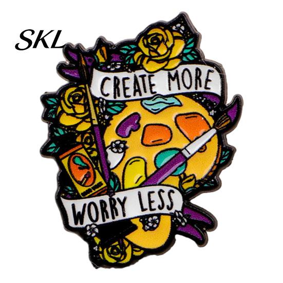 Durable Metal Brooch Zinc Alloy Pin, Colorful Flower Shape Lapel Smooth Polished Edge Edges Enamel Badge for Coats Scarves Canvas Bags Gift