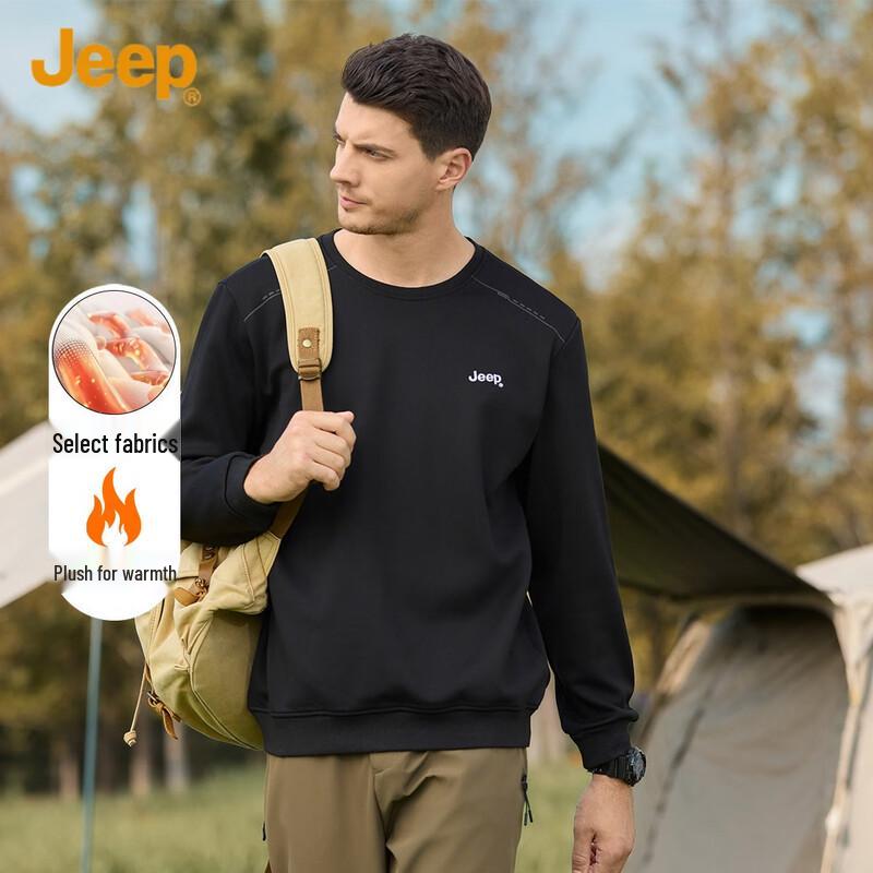 Jeep Men's Fleece-Lined Crew Neck Sweatshirt