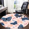 1 Stück Schmetterling Blumig Büro Runder Teppich, Innenmatte Geeignet Für Büro, Unter Bürostühlen Schlafzimmer Wohnzimmer Heimdekoration, Raumdeko