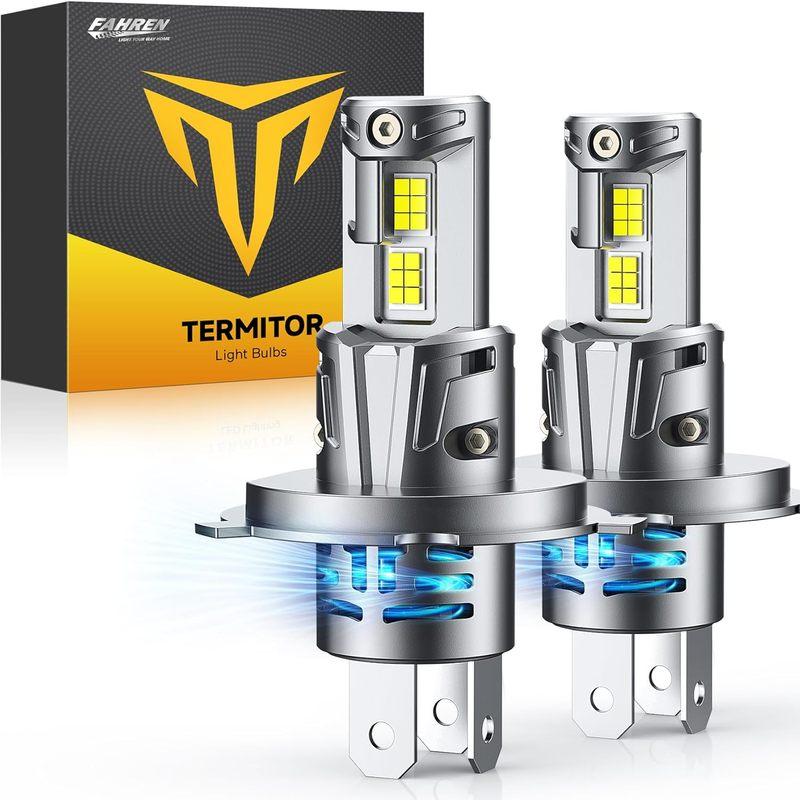 2PCS H4 LED Light Bulbs,9003 Headlight High/Low Beam Driving,Fog & Spot Lights with 50000 RPM Turbo Fan,6500K IP68 Waterproof