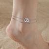Double Layer Beaded Yoga Anklet Charm Design Women's Beach Accessory Romantic Ankle Bracelet