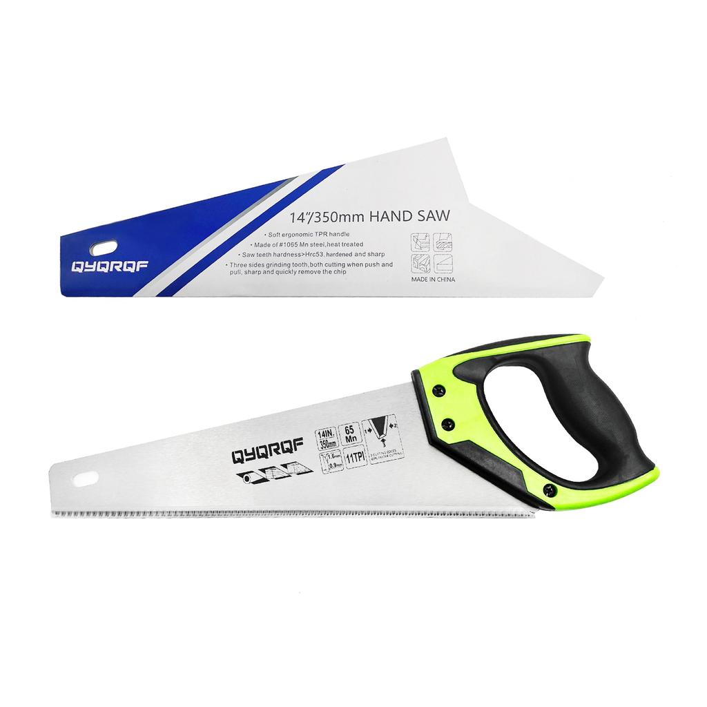 14in Pro Hand Saw, 11 TPI Fine-Cut Soft-Grip Hardpoint Handsaw Perfect for Sawing, Trimming, Gardening, Pruning & Cutting Wood, Drywall, Plastic Pipes