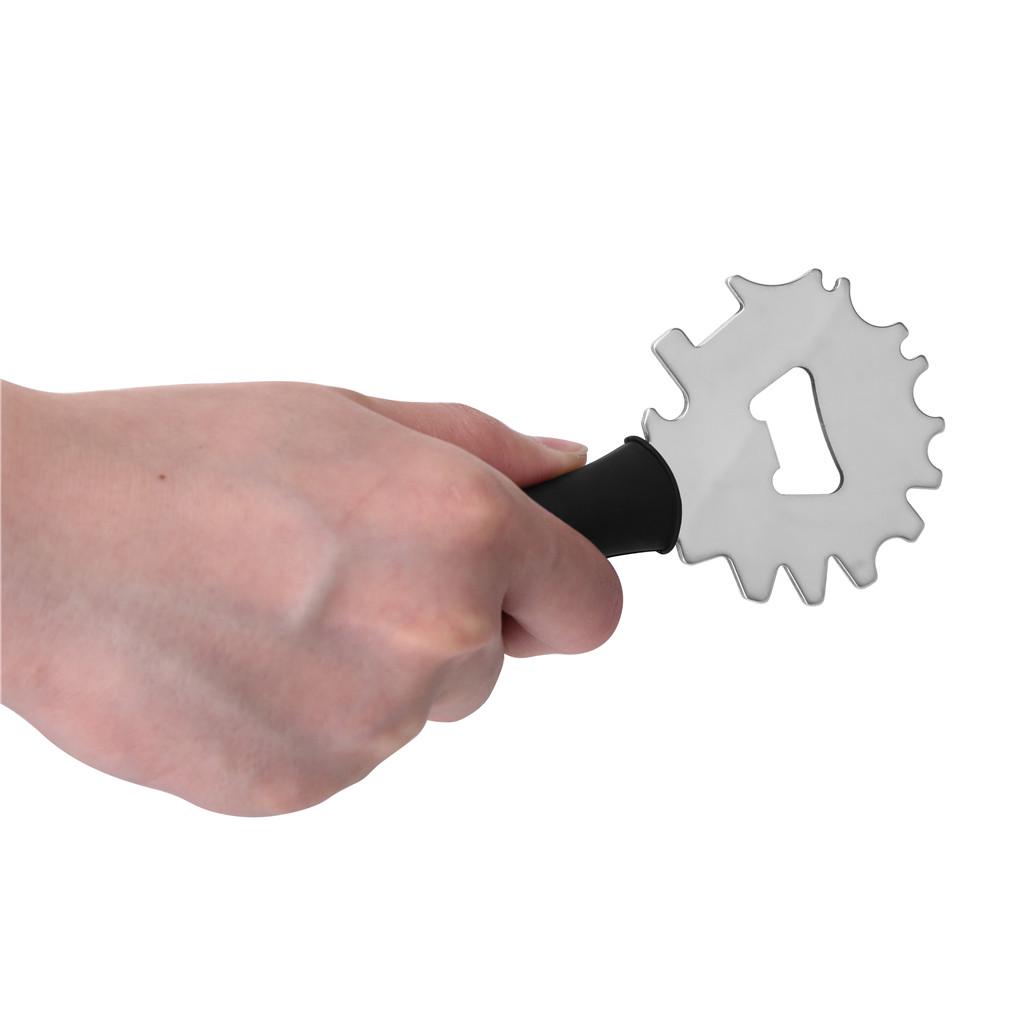 Stainless Steel Grill Cleaning Scraper with Handle for BBQ Grill Gap Cleaning and Built-In Bottle Opener Tool