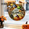 Easy Install Wall Decals Halloween Stained Glass Style Static Window Clings, Waterproof PVC Pumpkin Ghost Bat Party Favors Haunted House Decals,